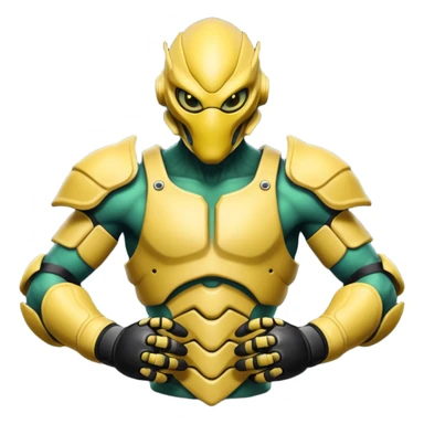 insectoid alien MMA fighter portrait, head and shoulders only, armored exoskeleton skin, sharp eyes, combat gloves, aggressive stance, 3D cartoon, mobile game icon style, clean background, no text, no watermark
 sticker