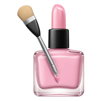 light pink nail polish bottle open brush sticker