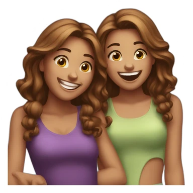 Girls besties laughing pretty sticker