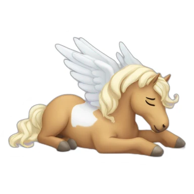 Pegasus sleeping lying on the ground sticker