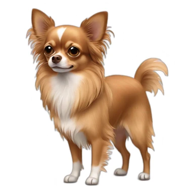 Long haired brown mulititone Chihuahua sticker