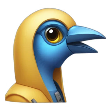futuristic-half-man-half-bird-hybrid sticker