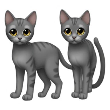 full body grey and black baby skinny cat sticker