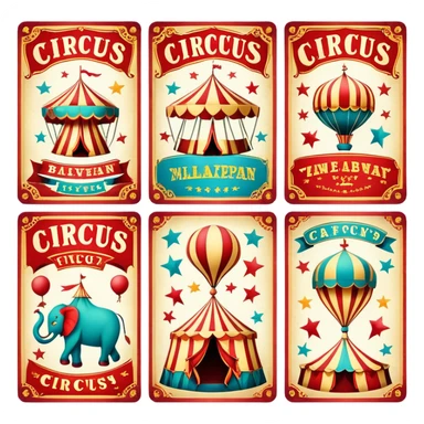 Vintage circus flyers sticker