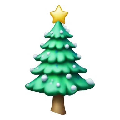 Light colored green Christmas tree with snow on the edges and blue ornaments  sticker