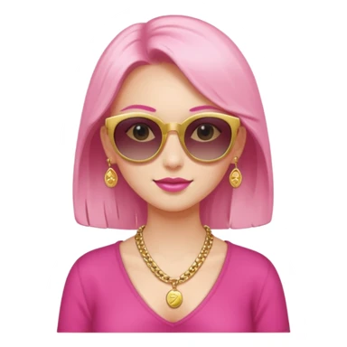 pink girl with wealth with sunglass on top sticker