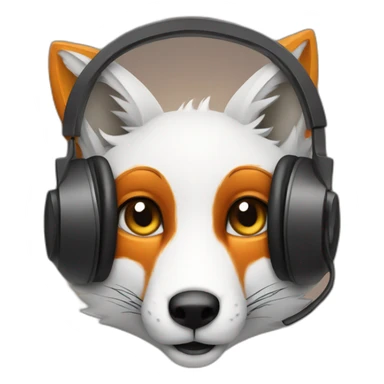 Music listening fox sticker
