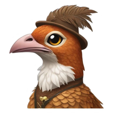 pheasant wearing cat costume sticker
