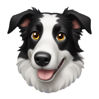 Black border collie face dog with Semi-pricked ears sticker