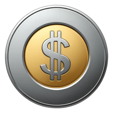 silver coin with dollar sign sticker