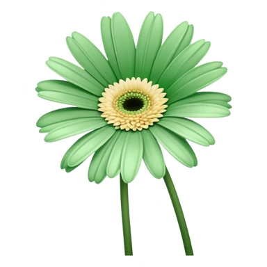 single Soft Green Gerbera Daisy, straight stem sticker