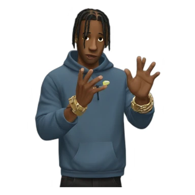 travis scott SEÑALANDO SU MANO  sticker
