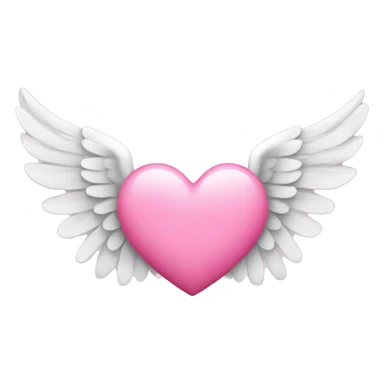pink heart with angel wings sticker