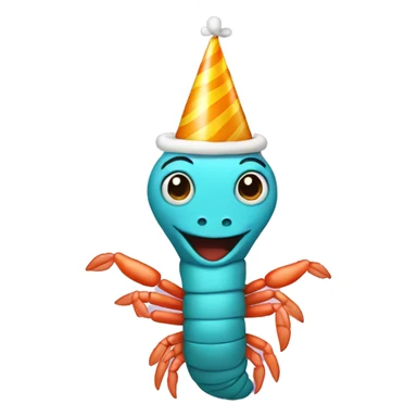 Shrimp wearing a birthday hat sticker