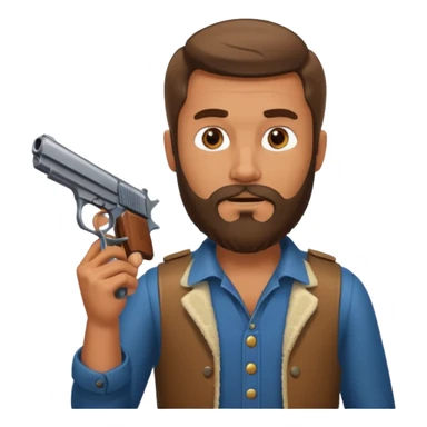 bearded hitman with pistol sticker
