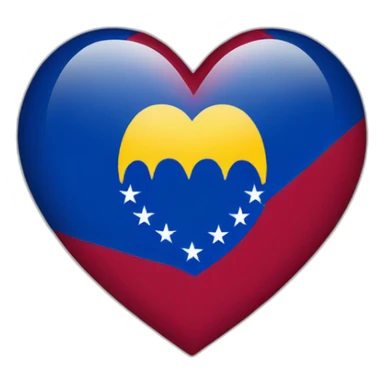 Venezuela flag in heart sticker