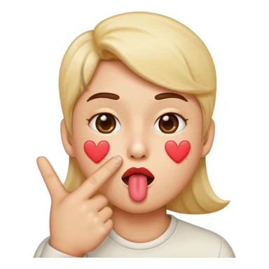 Kissey face emoji blowing kiss with middle finger sticker