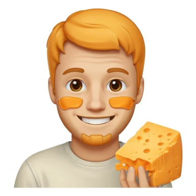 white guy with cheddar cheese sticker
