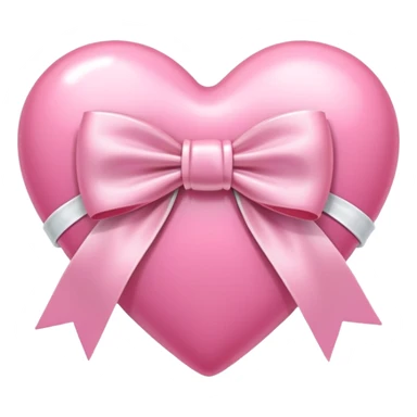 Pink heart with white bow  sticker