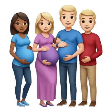 A large family grandmothers paternal aunts maternal sister great grandparents and a pregnant couple  sticker
