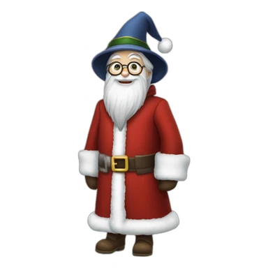 Albus Dumbledore dressed as a santa claus sticker