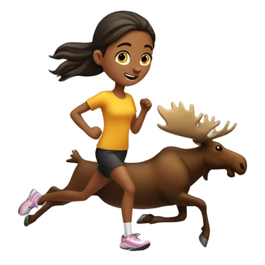 a girl running and the moose  sticker
