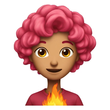 corazon rosa con fuego sticker