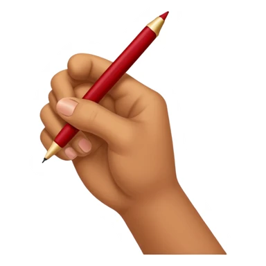 the hand writes with a dark red pen sticker