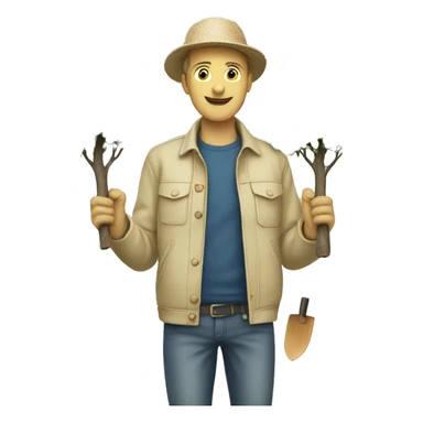 gardener beige jacket trees germany sticker