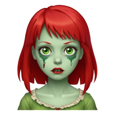 Zombie girl franja ruiva sticker