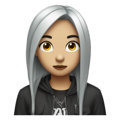 Emo girl with silly face sticker