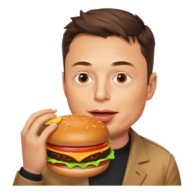 Elon musk eating a burger  sticker