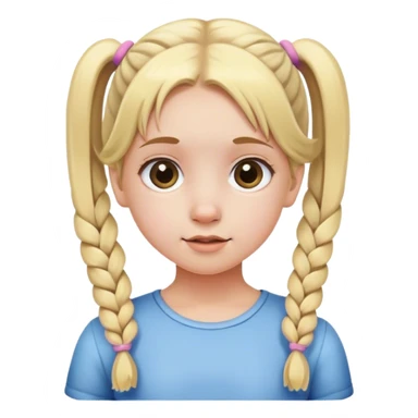 Chica rubia con dos coletas y pequeña  sticker