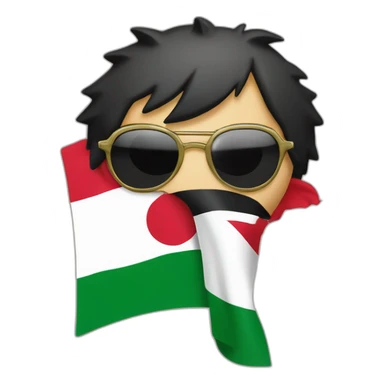 Luffy muslim sunglasses take Palestinan flag sticker