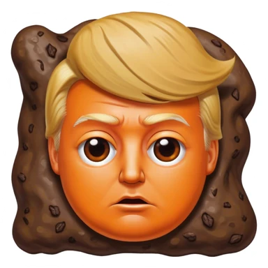 Donald Trump orange face on a brown piece of poop sticker