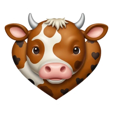 Cow print brown  heart sticker