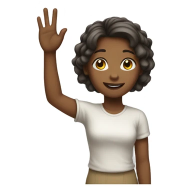 girl raising hand sticker