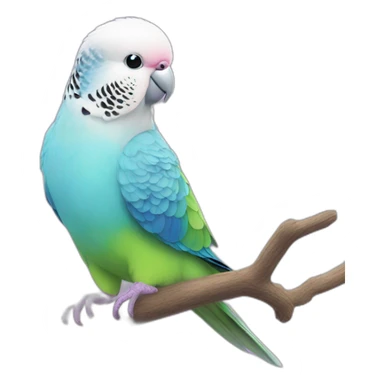 white feather pink feet purple nose budgie sticker