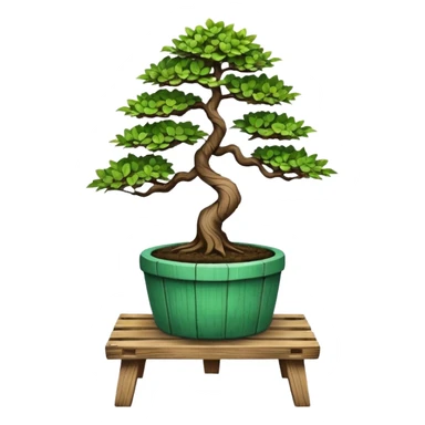 standing slanted bonsai potted Plant rack made from the wood of old oak pallets  sticker