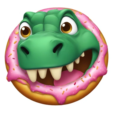 Dinosaur eating a donut  sticker