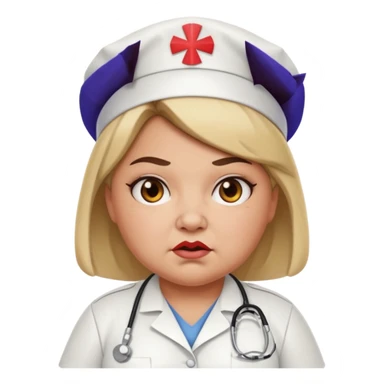 fat girl dressed as a mean nurse sticker