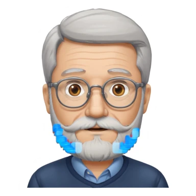 old man with beard and glasses sticker