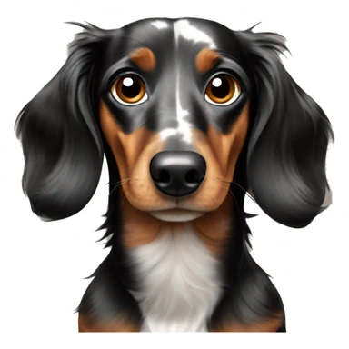 Black & brown Merle long haired Dachshund sticker