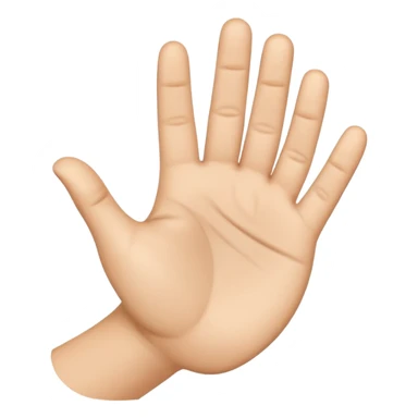  Create a emoji of an open hand but keep the thumb and little finger closed inward sticker