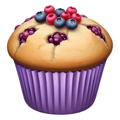 Lavender sprig muffin with berries and crystallized sugar sticker