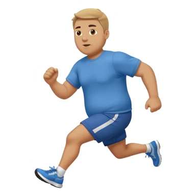 create a stocky man running towards me sticker