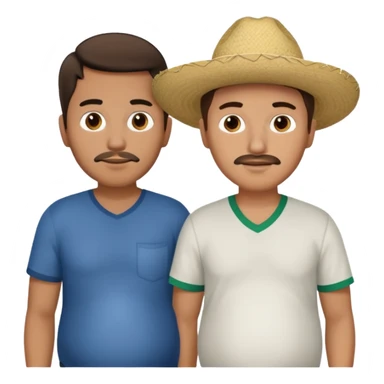 two men standing besides each other. 1 man is white, and the other man is mexican and pregnant. sticker