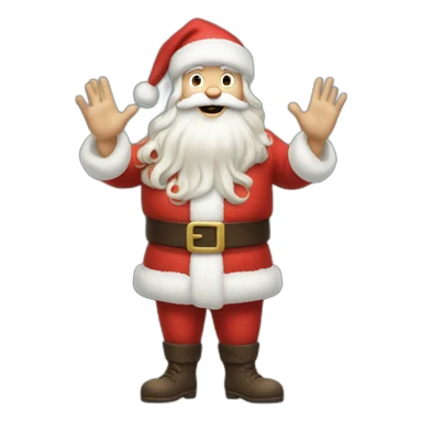Full height Actively gesturing with hands pale skin Santa Claus sticker