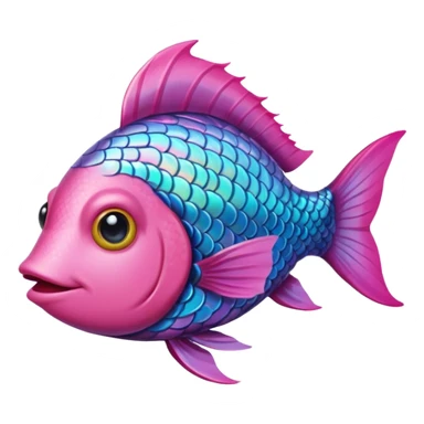 fish with pink hair sticker