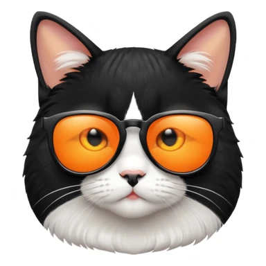 Tuxedo cat wearing sunglasses sticker